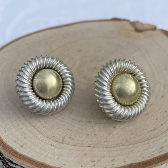 David Yurman 22mm Large Cookie Stud Earrings Sterling 14k Gold Cable Round Post - Picture 13 of 15